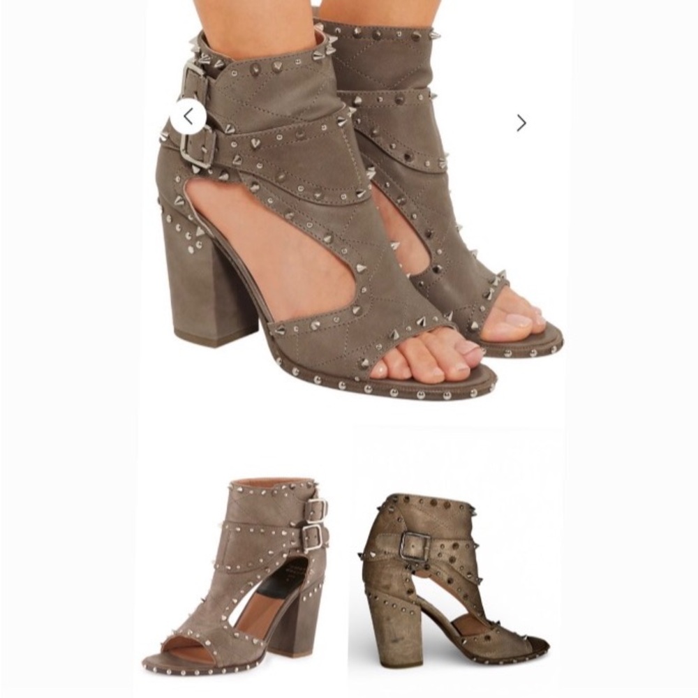 Laurence Decade Deric Gladiator Studded Block Heels